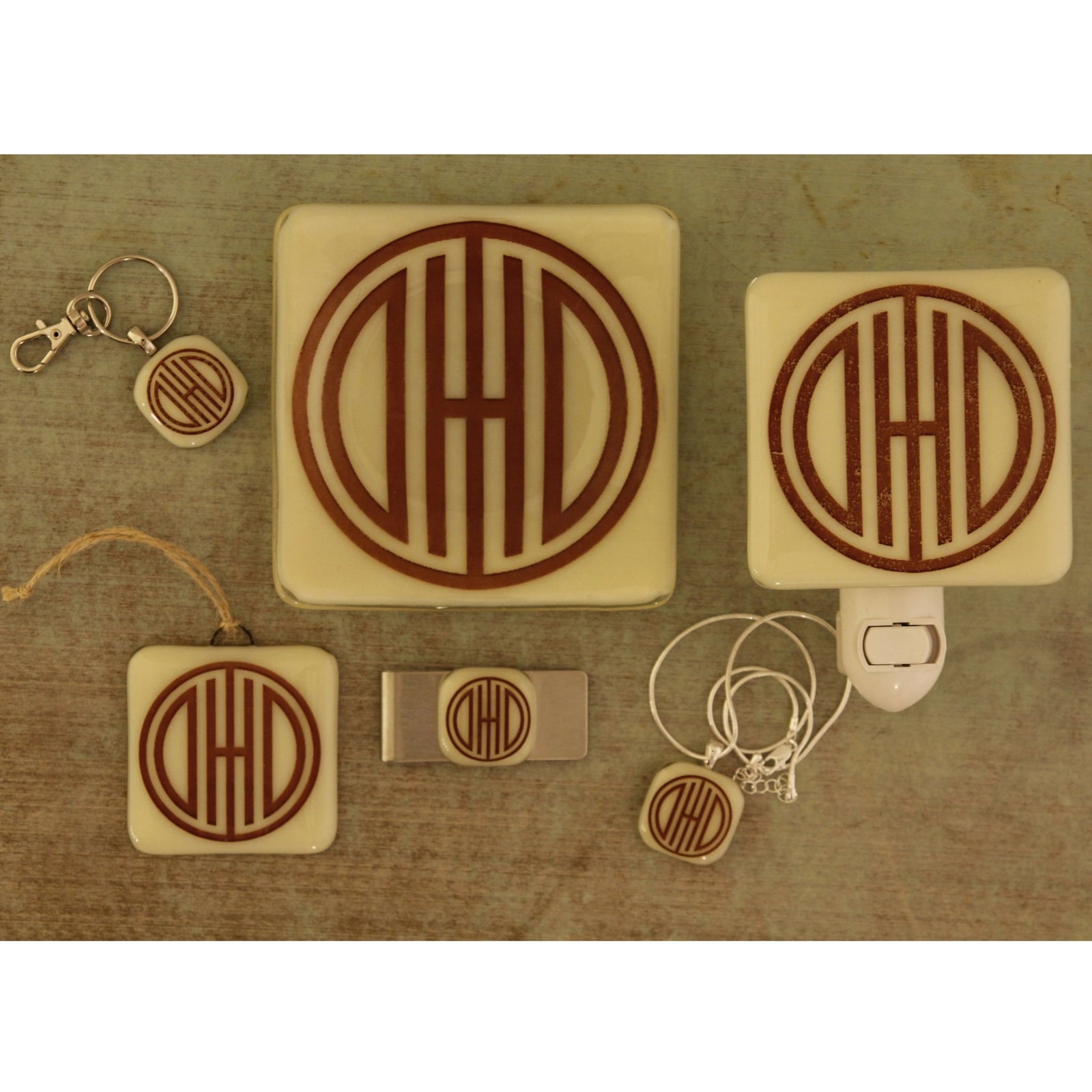 Ohio University -  OHIO Circle Logo Giftware - Ivory Glass