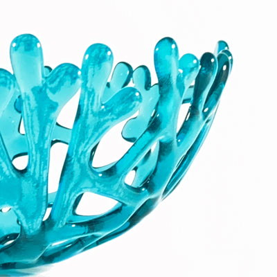 Coral Branch Bowl | Medium Aqua Glass