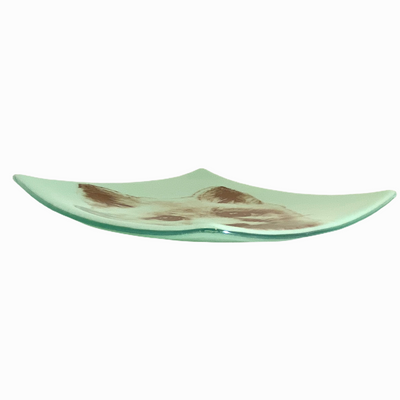 Fox Baby Tray 7.5" Mint Green Glass