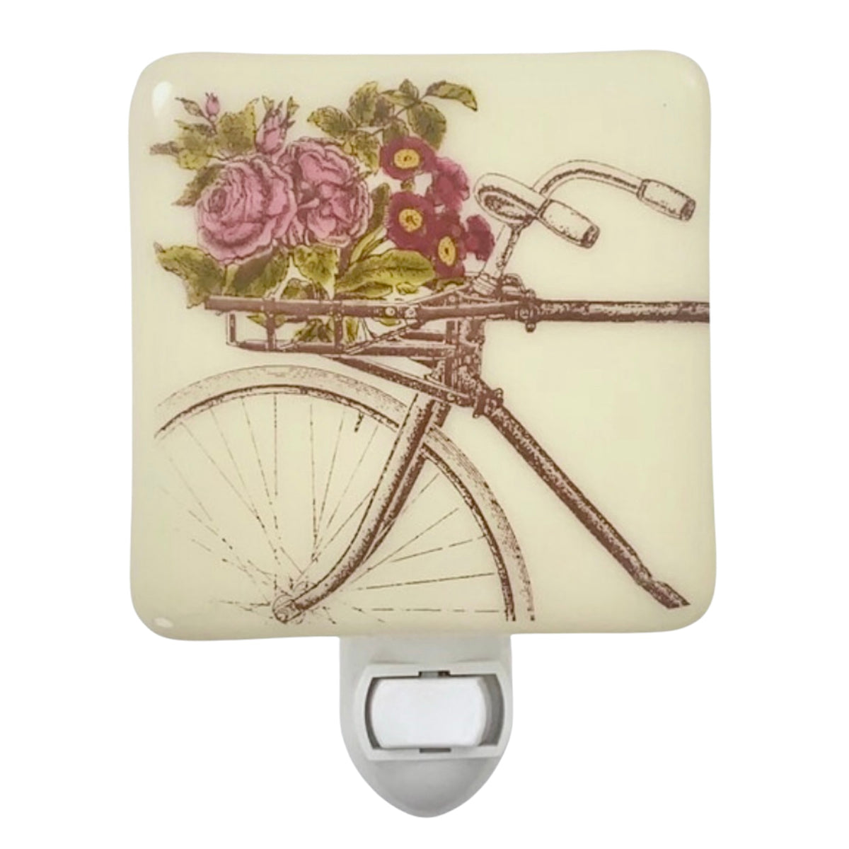 Rustic Bicycle with Flowers in Handlebar Basket Night Light