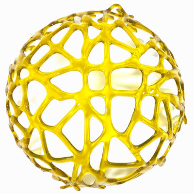 Coral Branch Bowl | Large Yellow Transparent Glass