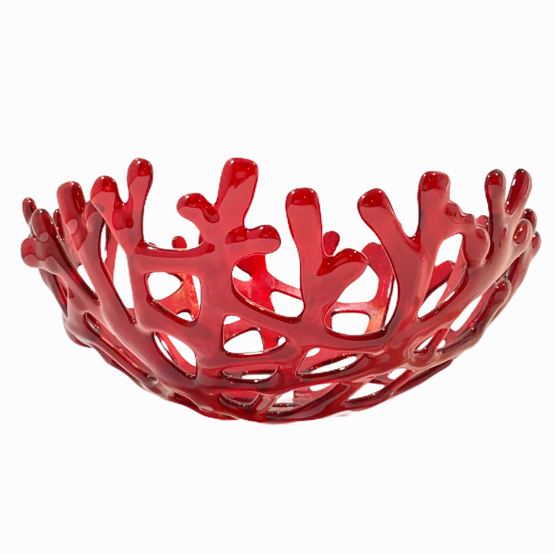 Coral Branch Bowl | Medium Red Glass