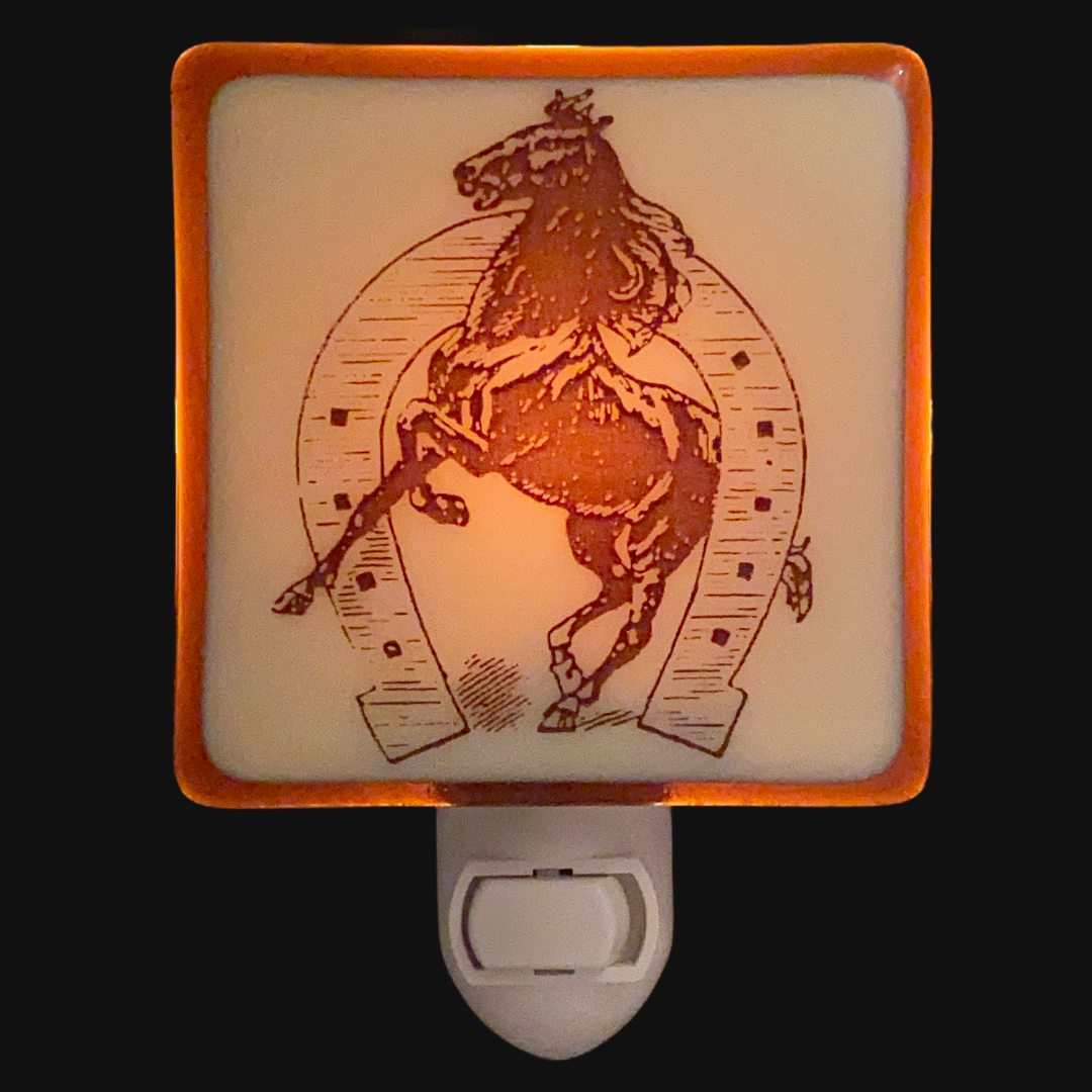 Vintage Horse and Horse Shoe Night Light