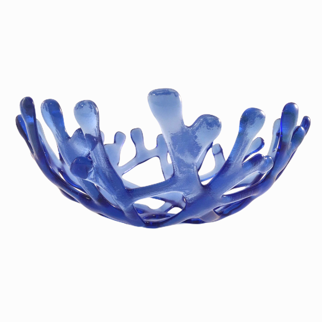 Coral Branch Bowl | Medium Blue Glass