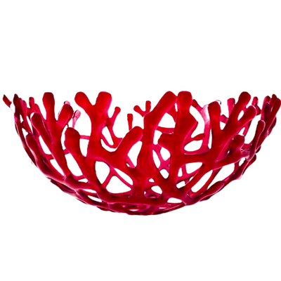 Coral Branch Bowl | Large Red Glass