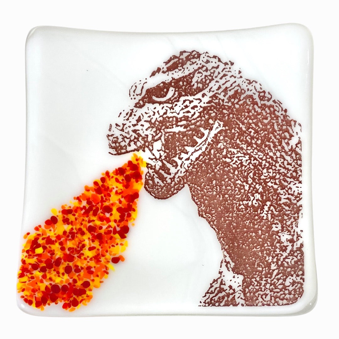 Godzilla Dish Artisan Glass