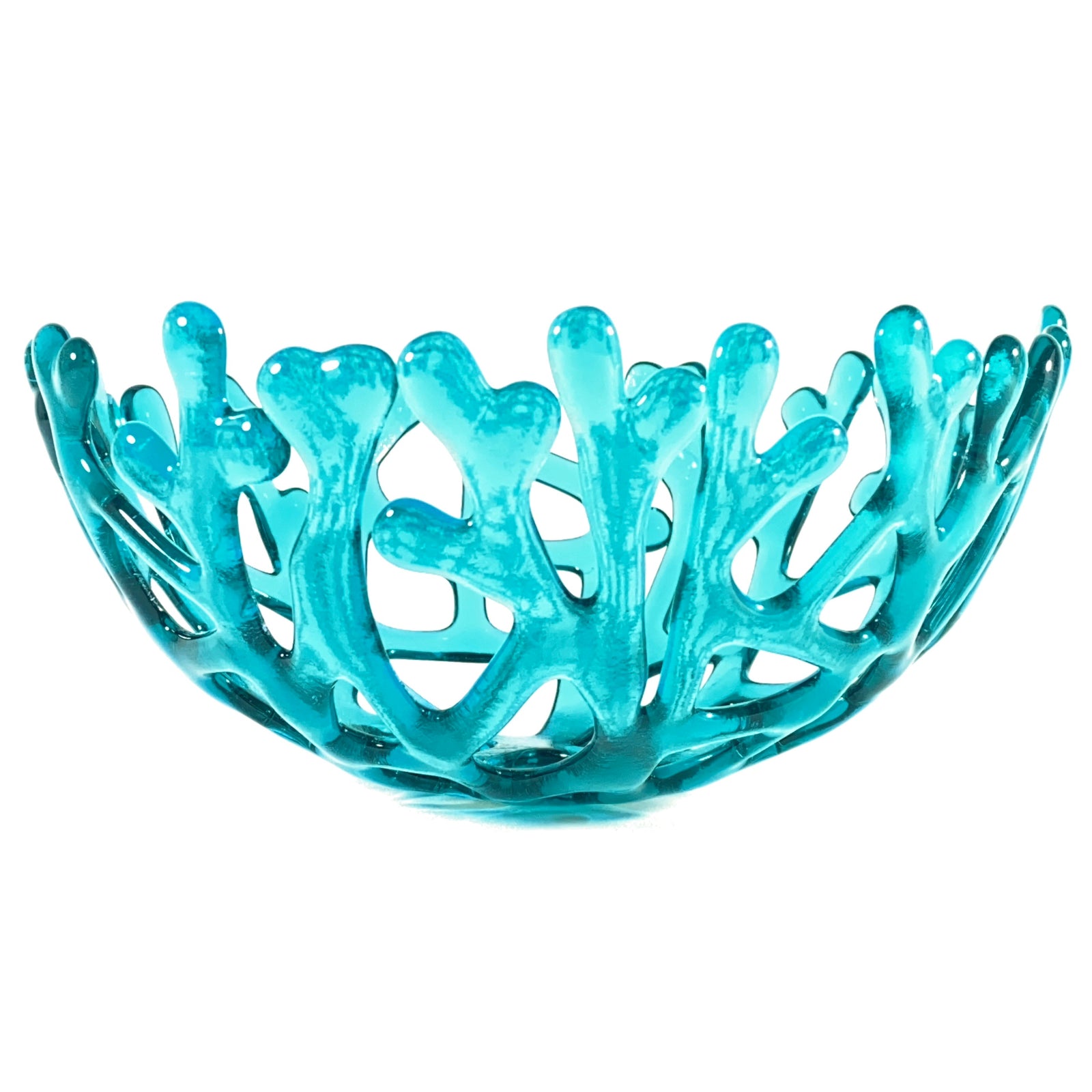 Coral Branch Bowl | Medium Aqua Glass