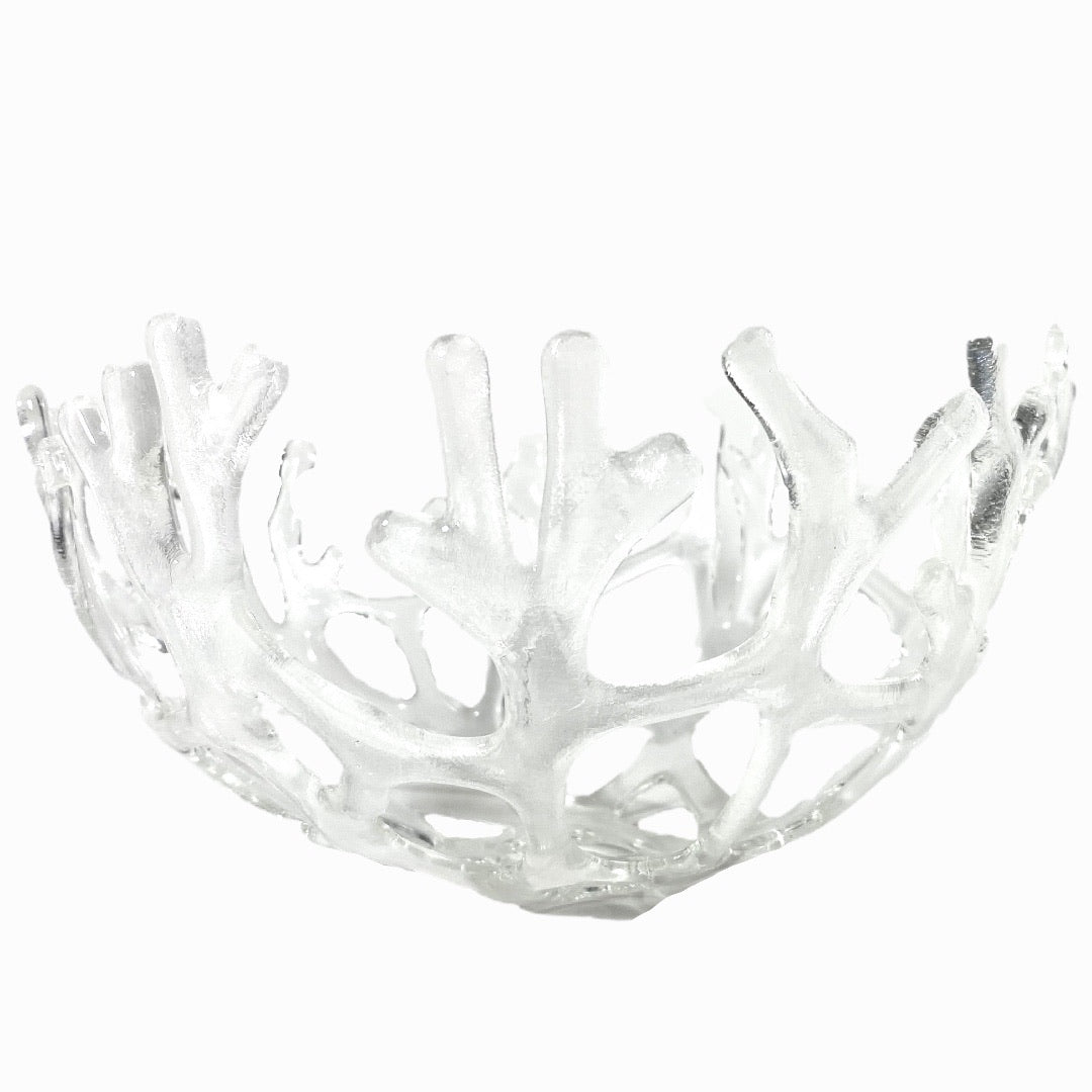 Coral Branch Bowl | Medium Clear Glass