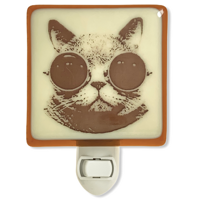 Cat With Goggles Steampunk Night Light