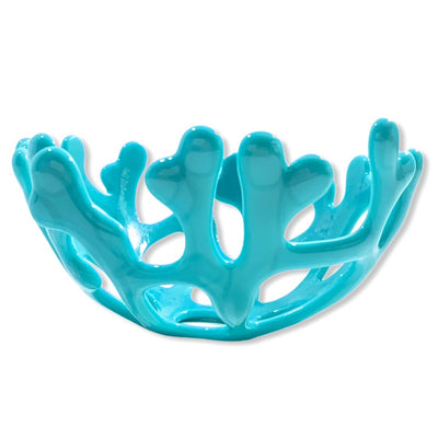 Coral Branch Bowl | Small Aqua Opaque Glass