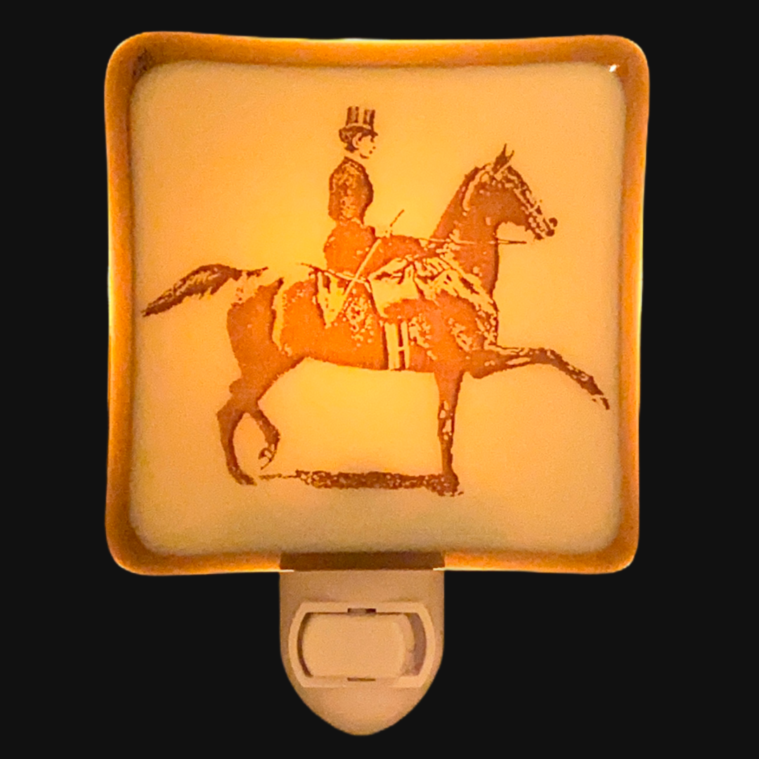 Horse and Rider Lady Equestrian Night Light