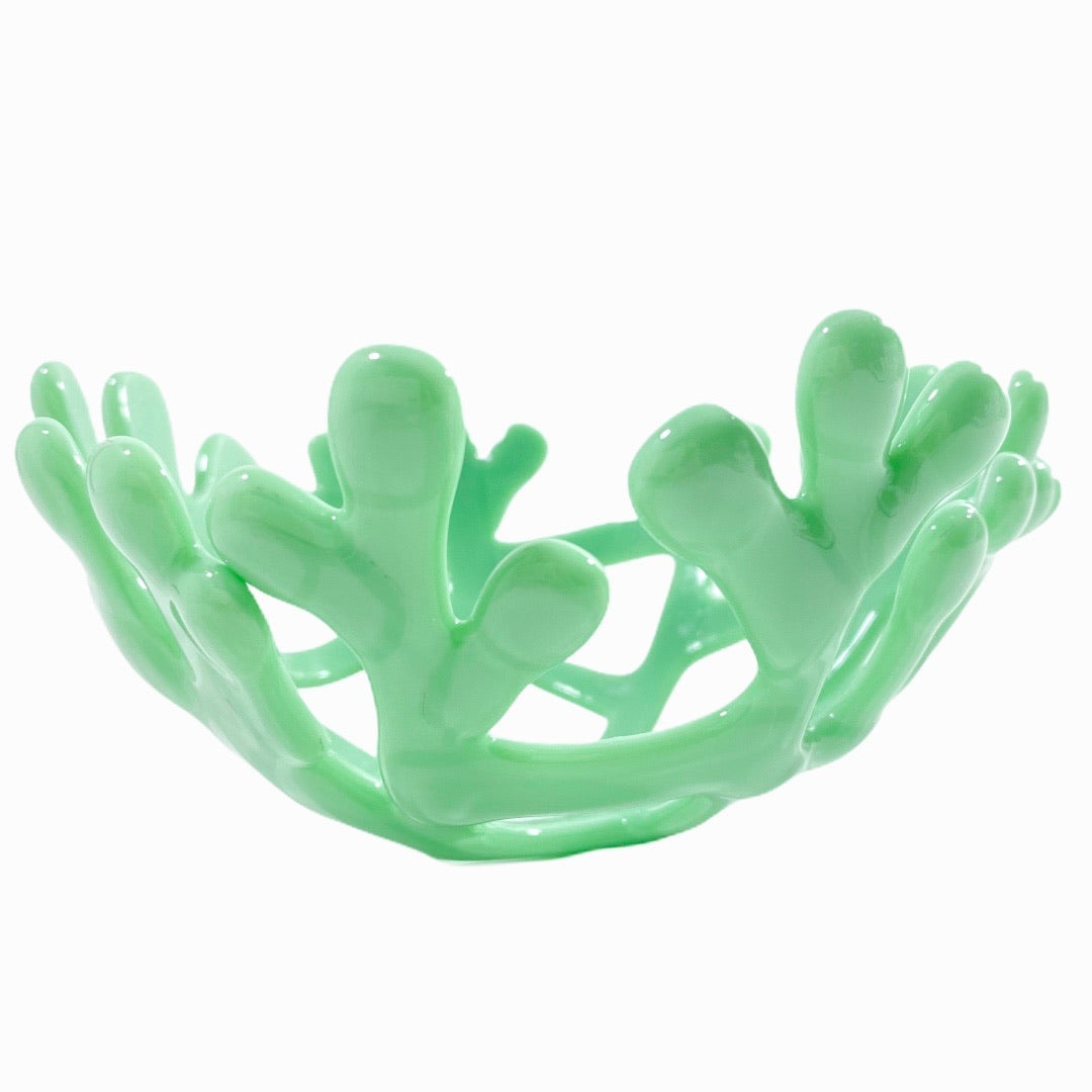Coral Branch Bowl | Small Jadeite Green Opaque Glass