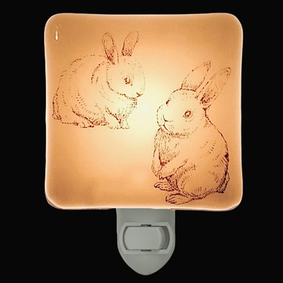 Two Bunnies Sketch Night Light