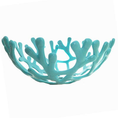 Coral Branch Bowl | Medium Aqua Opaque Glass