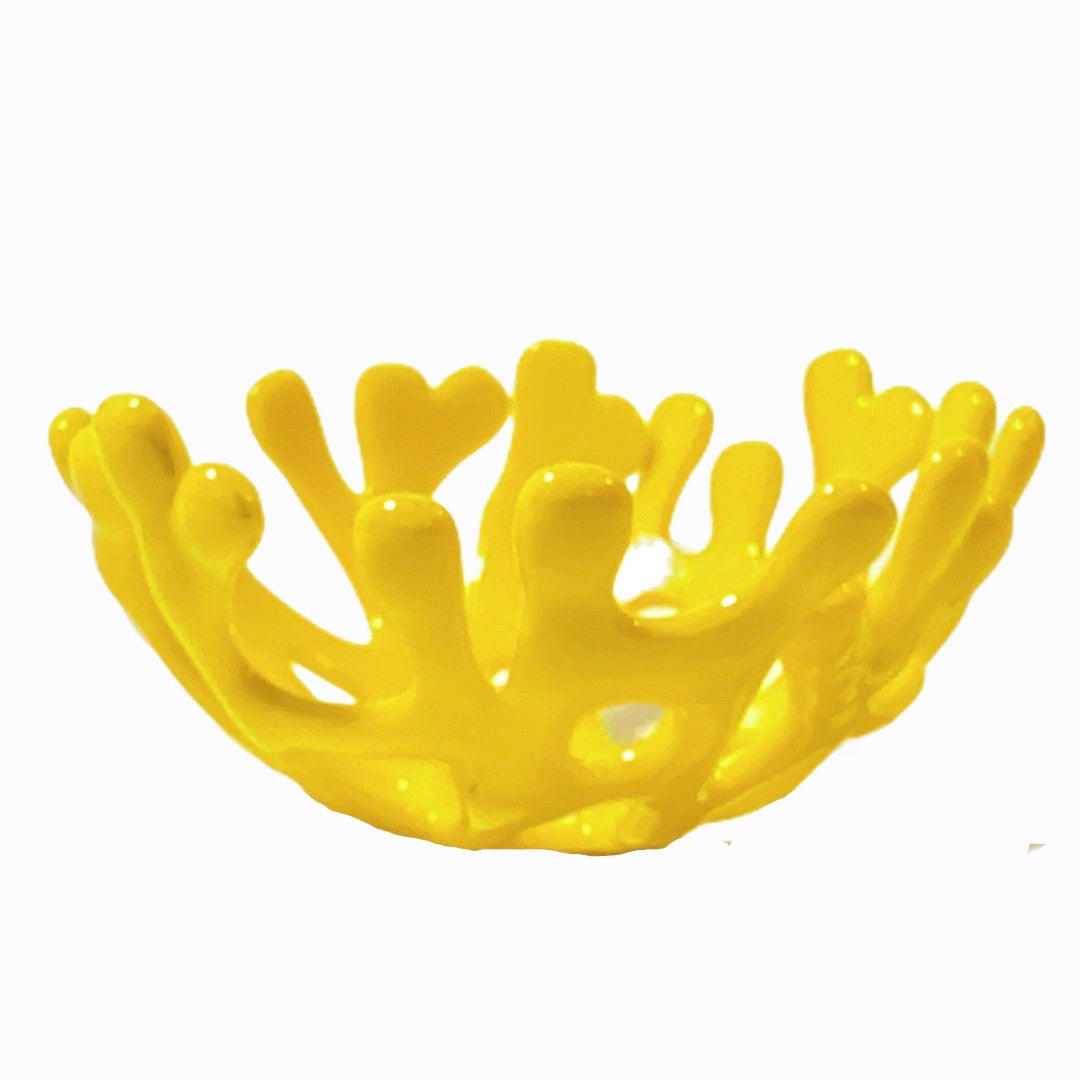Coral Branch Bowl | Small Opaque Yellow Glass