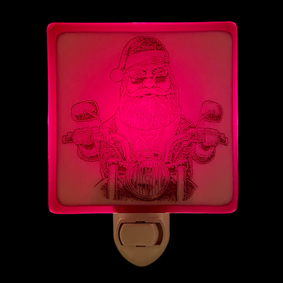 Santa on Motorcycle Night Light