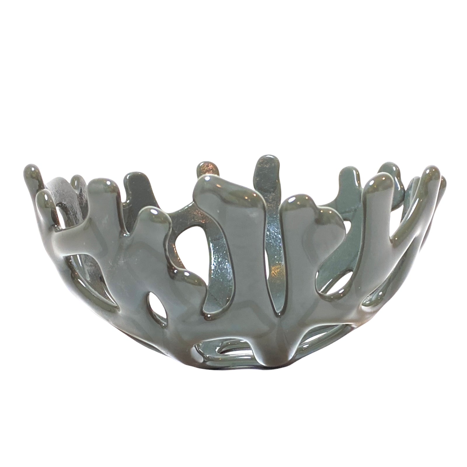 Coral Branch Bowl | Small Gray Opaque Glass
