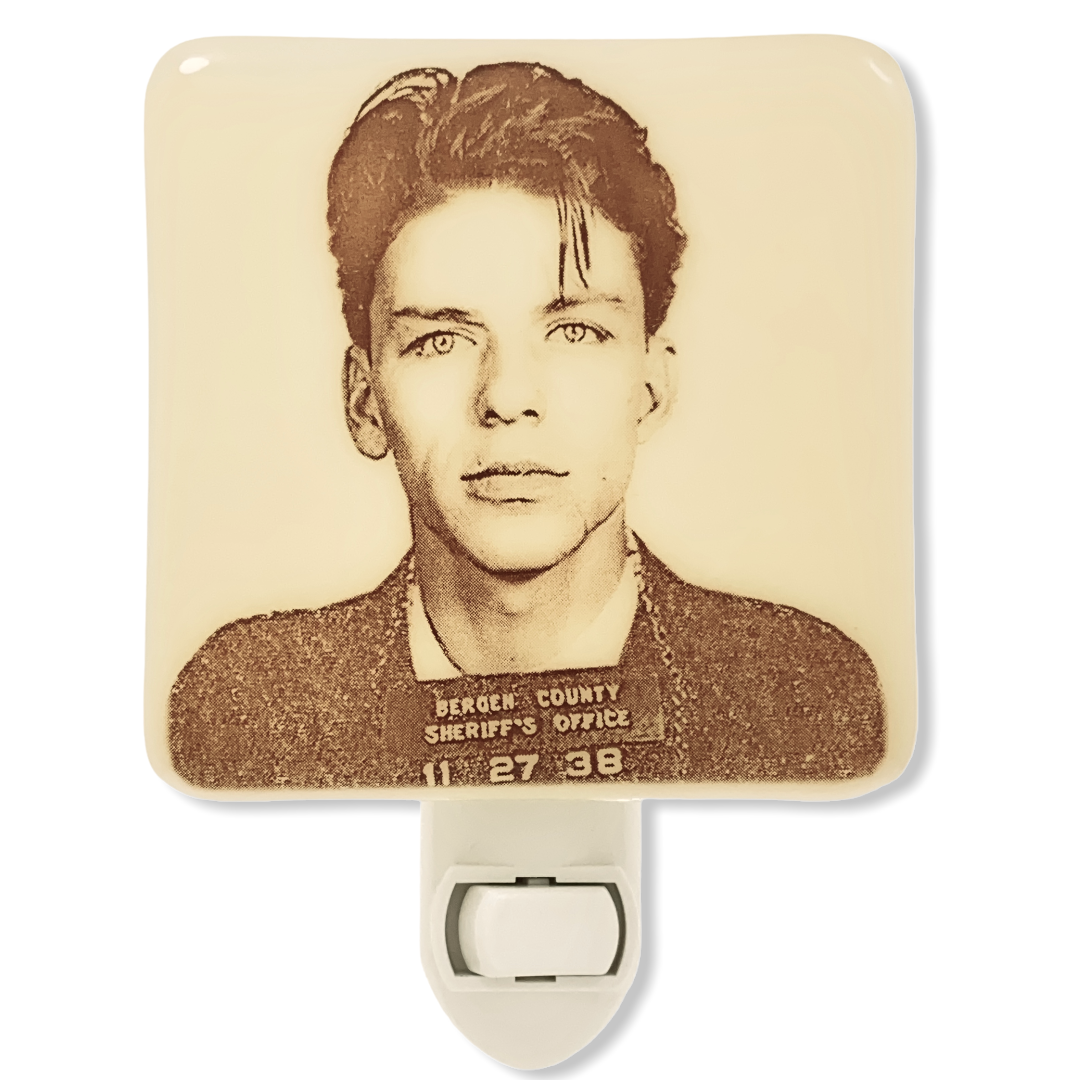 Frank Sinatra Mug Shot Night Light Fused Glass