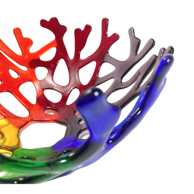 Coral Branch Bowl | Medium Rainbow Glass