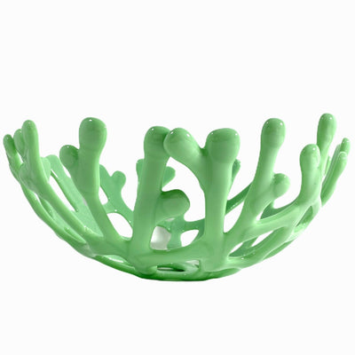 Coral Branch Bowl | Medium Jadeite Green Opaque Glass