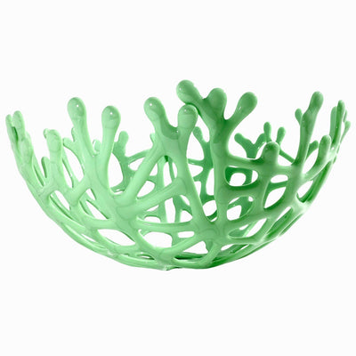 Coral Branch Bowl | Large Seafoam Jadeite Green Opaque Glass