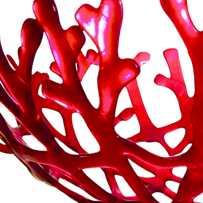 Coral Branch Bowl | Large Red Glass