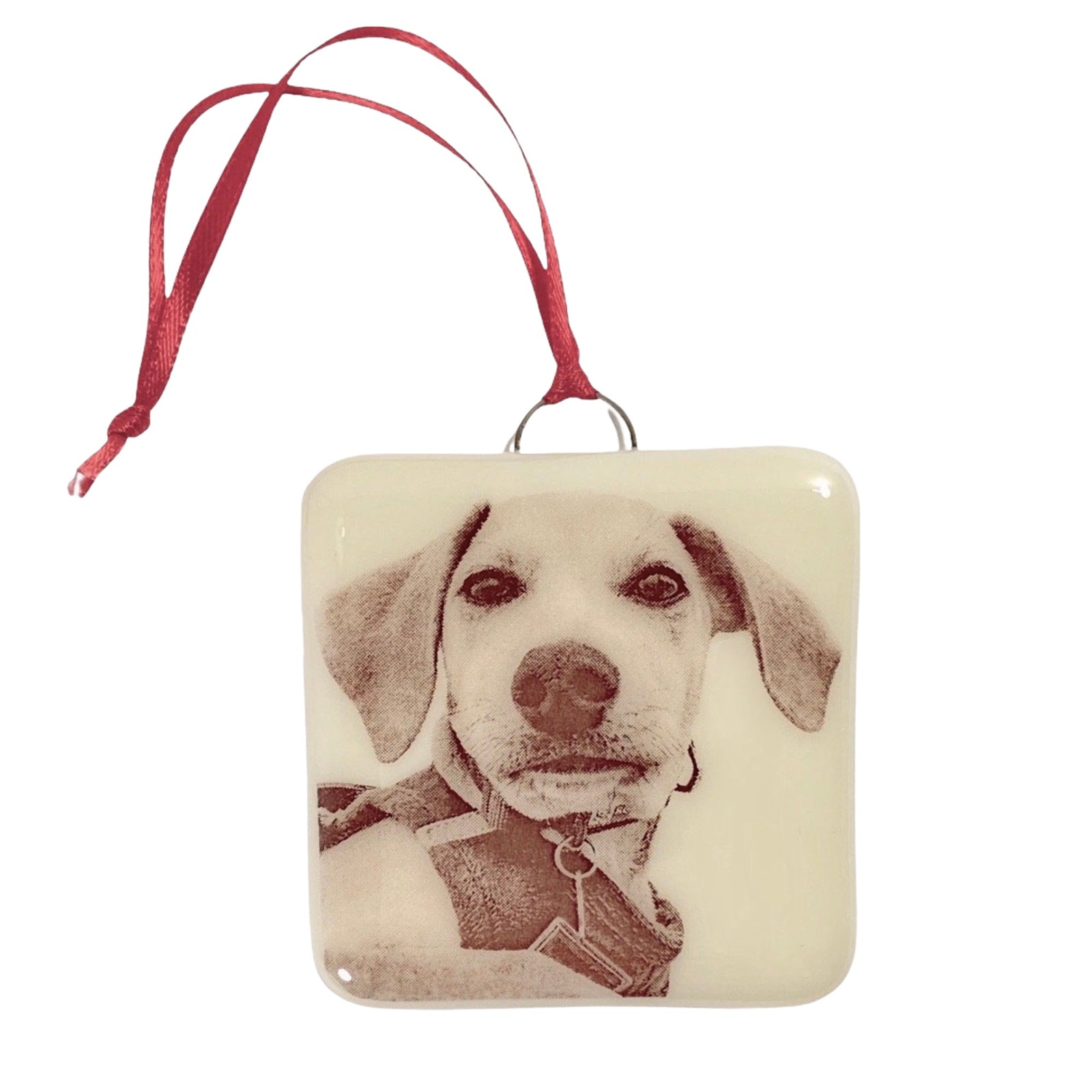 CUSTOM Photo Ornament - Ivory Glass