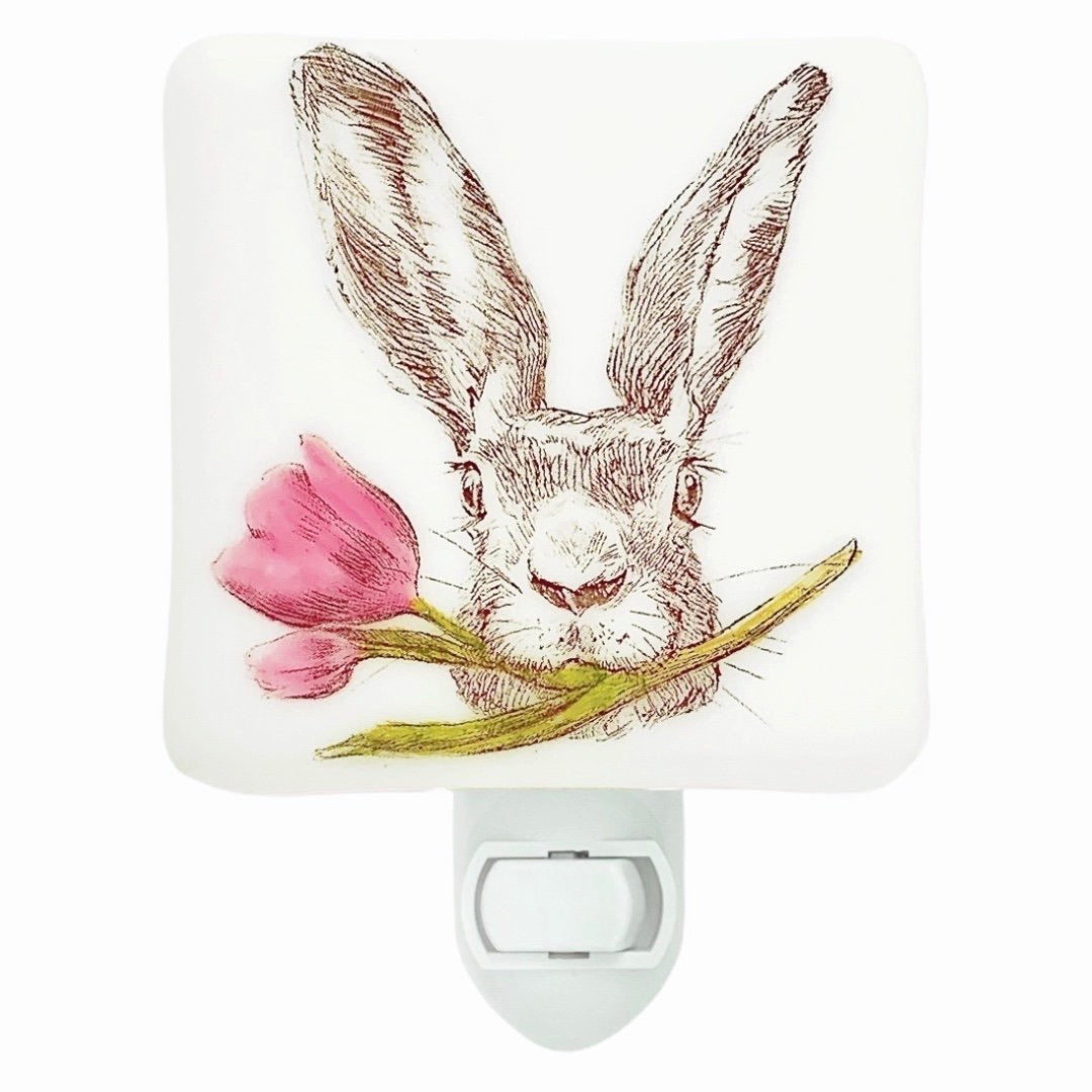 Bunny Rabbit Eating Tulips