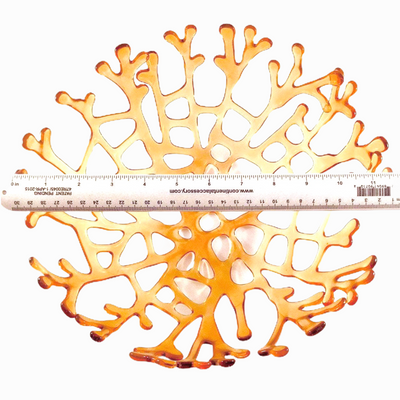 Coral Branch Bowl | Large Honey Yellow Glass