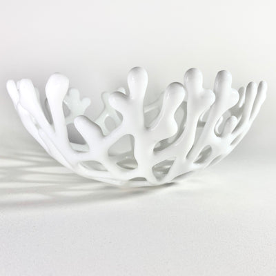 Coral Branch Bowl | Medium White Glass