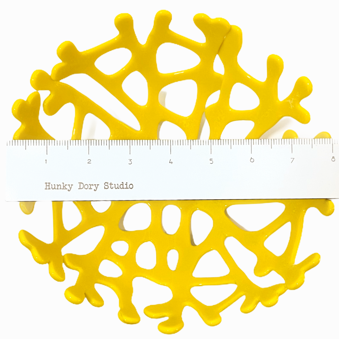 Coral Branch Bowl | Medium Yellow Opaque Glass