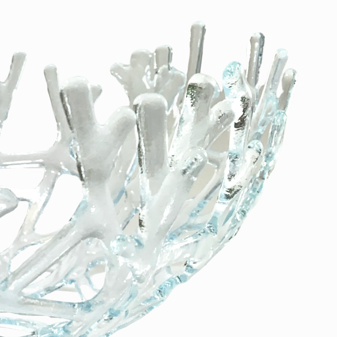 Coral Branch Bowl | Large Clear Glass