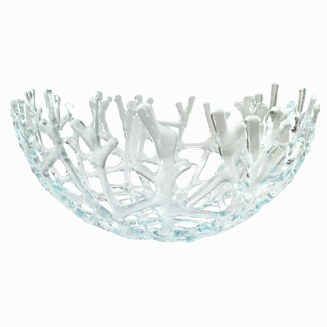 Coral Branch Bowl | Large Clear Glass