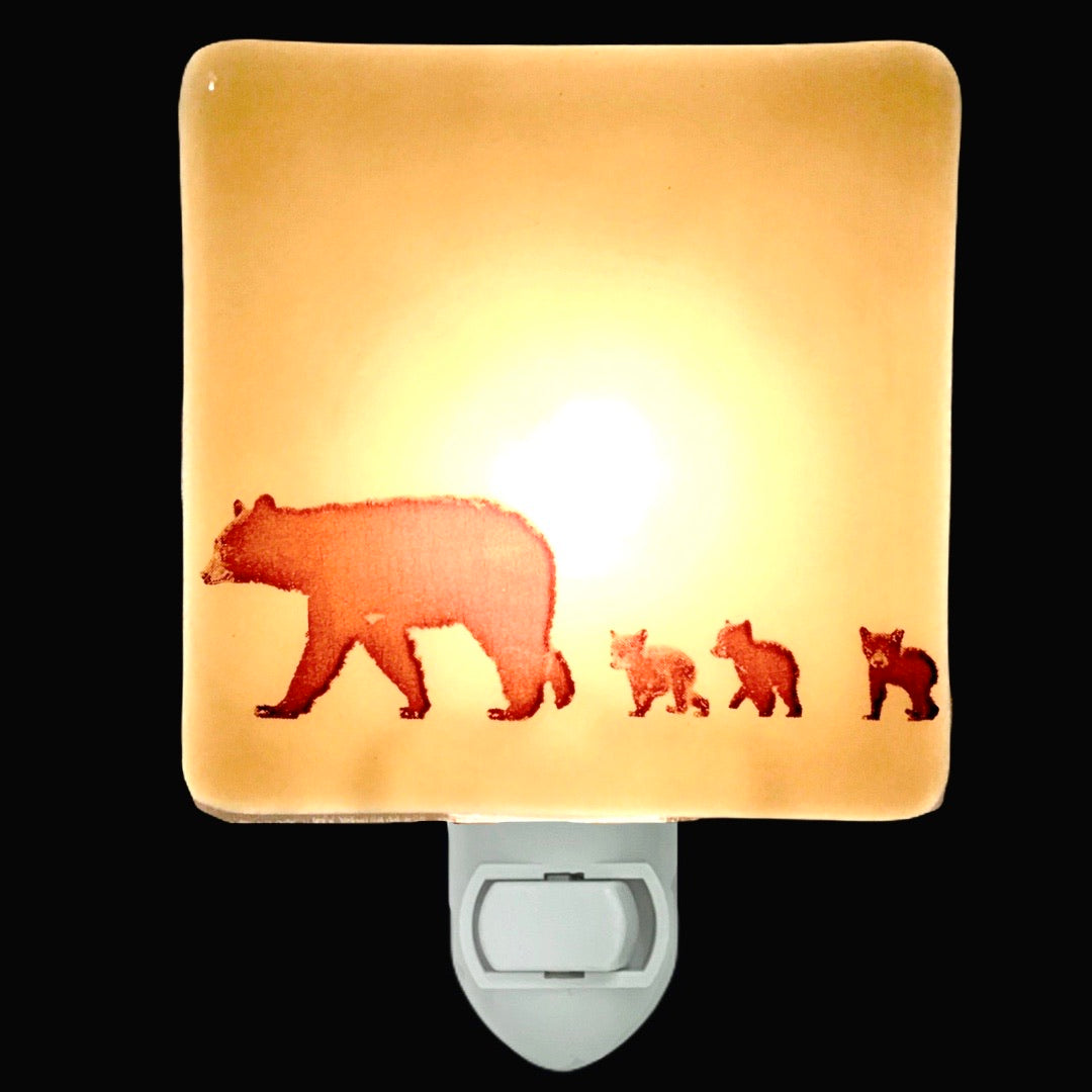Mama Bear with Three Cubs Night Light