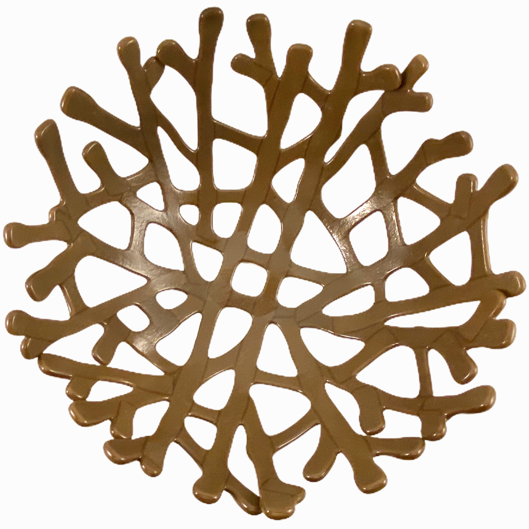 Coral Branch Bowl | Medium Opaque Chocolate Glass