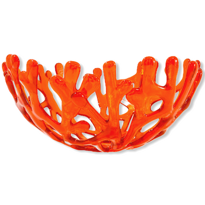 Coral Branch Bowl | Medium Dark Orange Glass